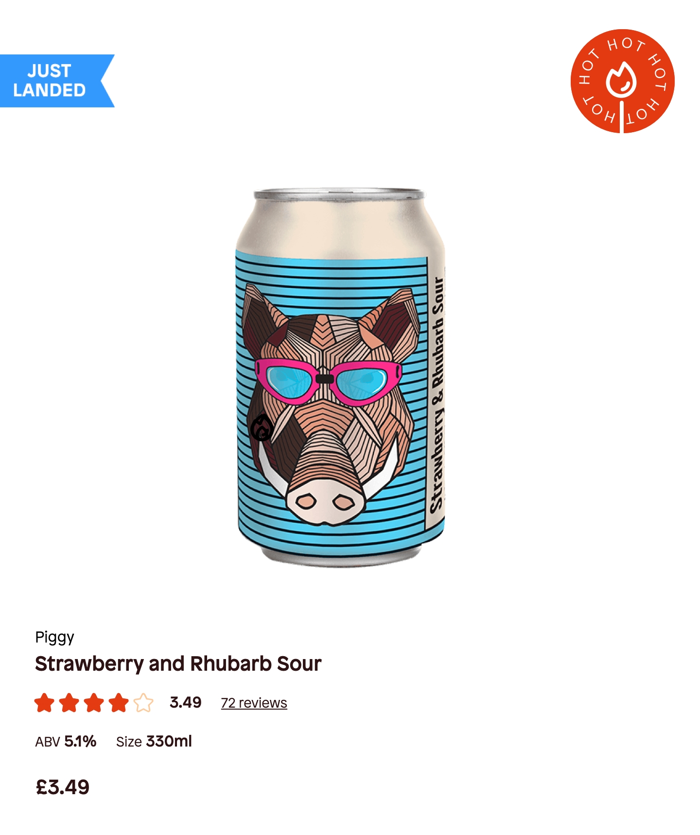 A can of beer sits on a white background