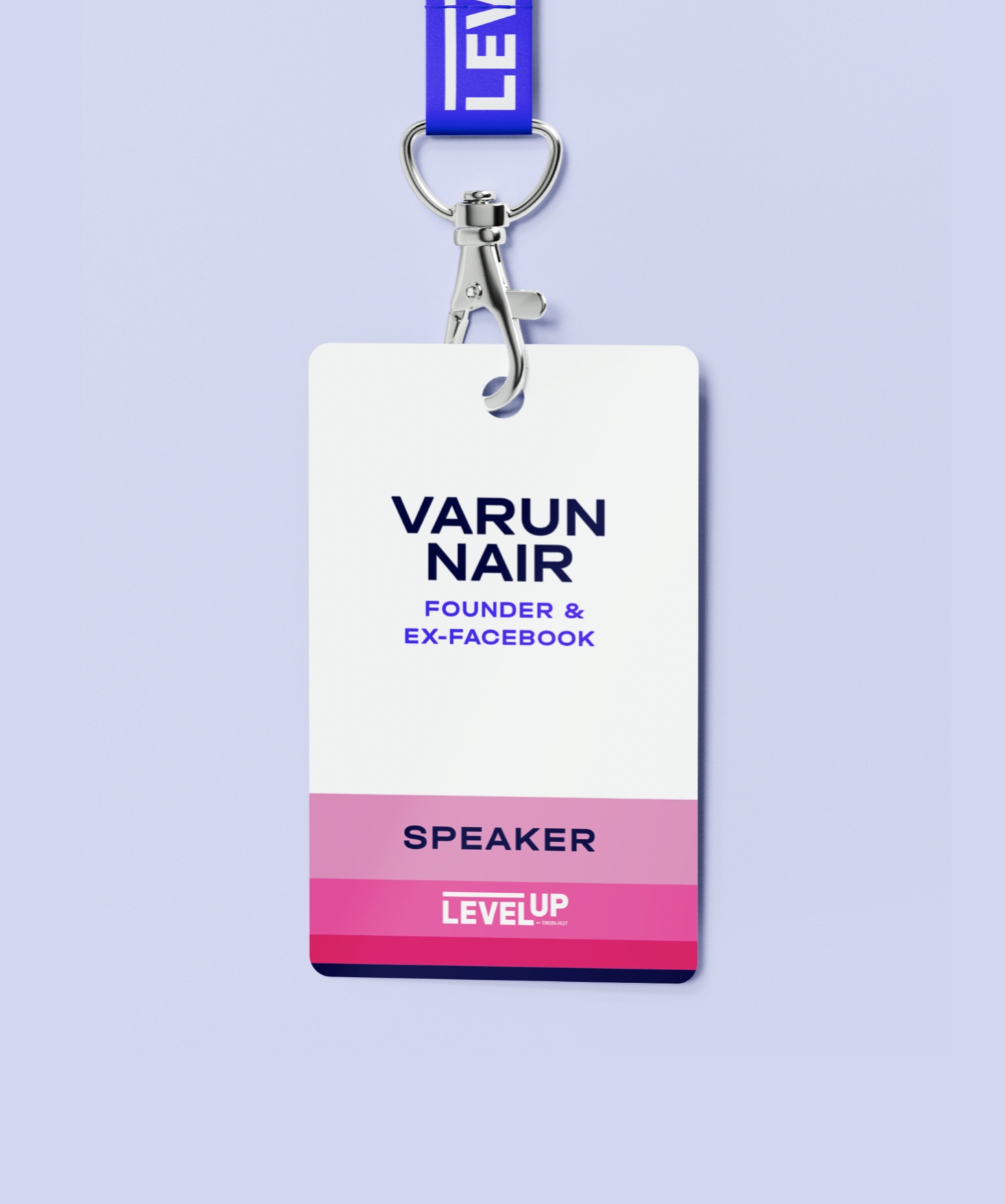 A ‘Level Up’ lanyard for a speaker