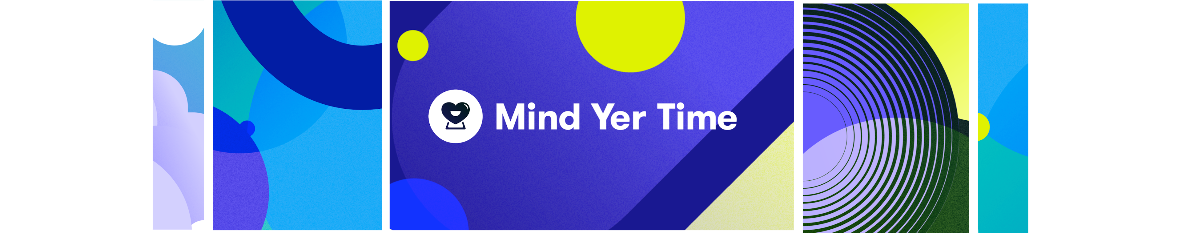 Branding featuring the logo for and text “Mind yer Time”