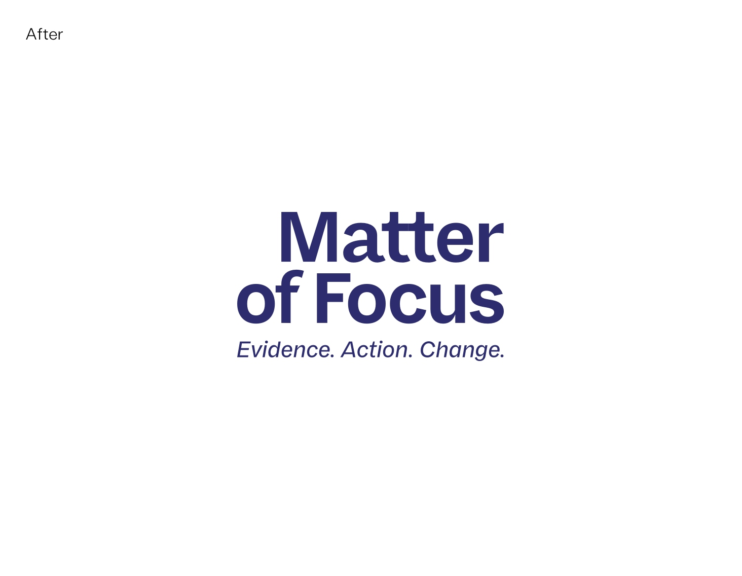 “Matter of Focus” typography and logo